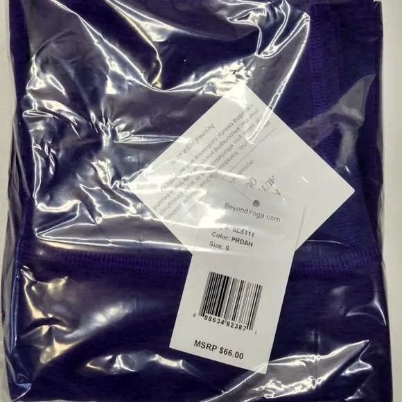 NWOT Beyond Yoga Spacedye Keep Pace 5&quot; Biker Short - Purple Size Small So Soft!