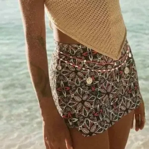 NWOT Free People Mona’s Micro Skort in Geometric Floral Blue