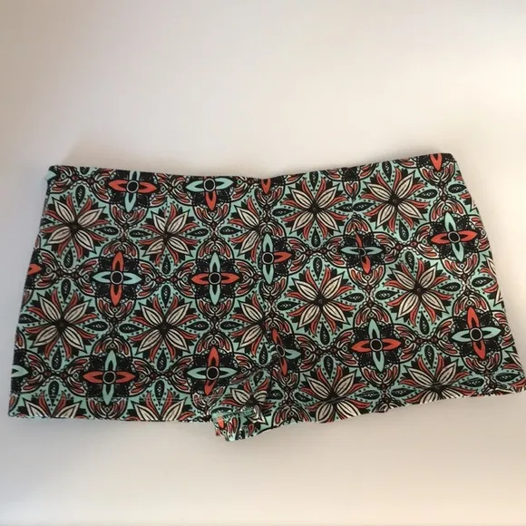 NWOT Free People Mona’s Micro Skort in Geometric Floral Blue