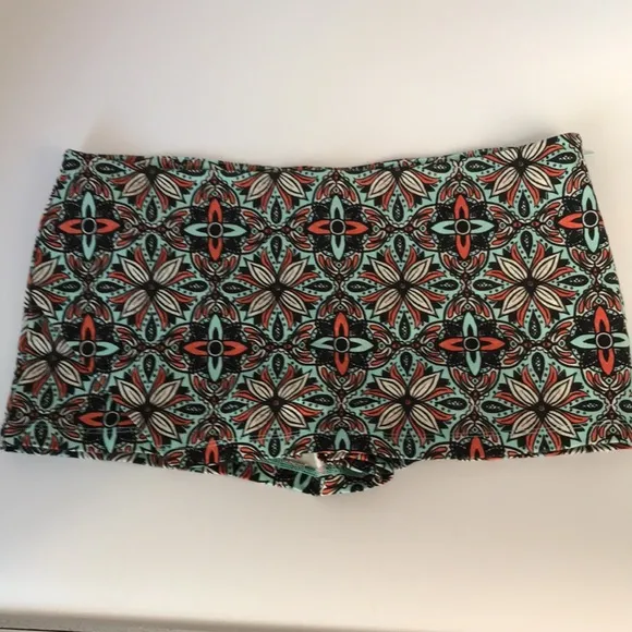 NWOT Free People Mona’s Micro Skort in Geometric Floral Blue