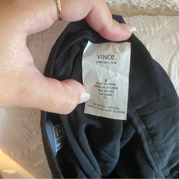 NWOT Vince black 100% silk classic shorts
