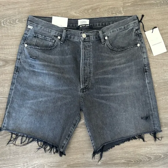 NWT Citizens of Humanity &quot;Camilla&quot; Frayed Hem Shorts in Karma, sz 31