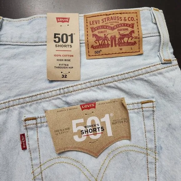NWT Levi's 501 Acid Wash Shorts Size 32