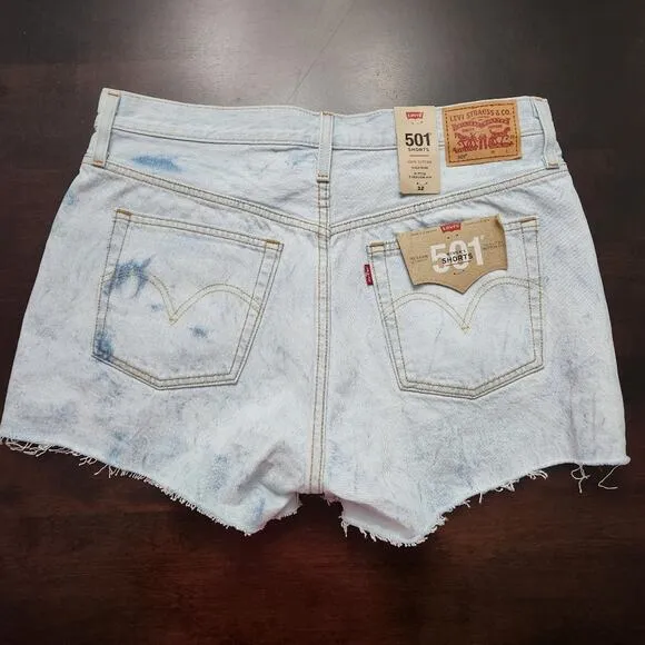 NWT Levi's 501 Acid Wash Shorts Size 32