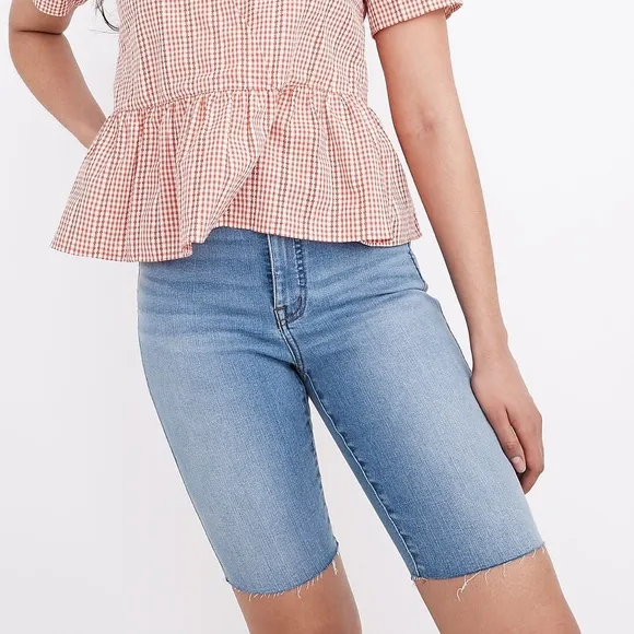 NWT Madewell Roadtripper Supersoft Biker Shorts in Boerum Wash