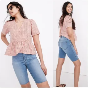 NWT Madewell Roadtripper Supersoft Biker Shorts in Boerum Wash