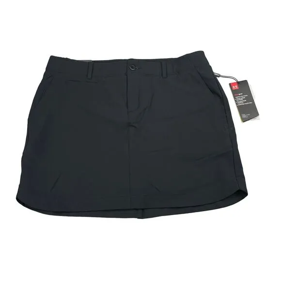 NWT UNDER ARMOUR Women's Links Woven Golf Skort Sz 10 Black