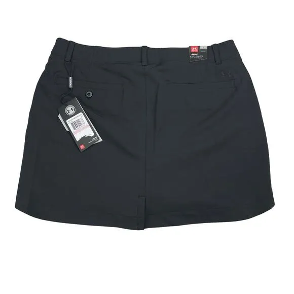 NWT UNDER ARMOUR Women's Links Woven Golf Skort Sz 10 Black
