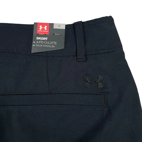 NWT UNDER ARMOUR Women's Links Woven Golf Skort Sz 10 Black