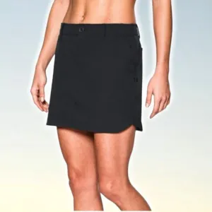 NWT UNDER ARMOUR Women's Links Woven Golf Skort Sz 10 Black