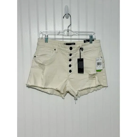 NWT Kut from the Kloth Womens Jane High-Rise Cut-Off Denim Shorts White Size 6