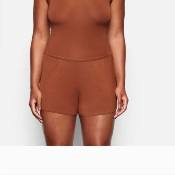 NWT SKIMS Knit Lounge Short In Copper