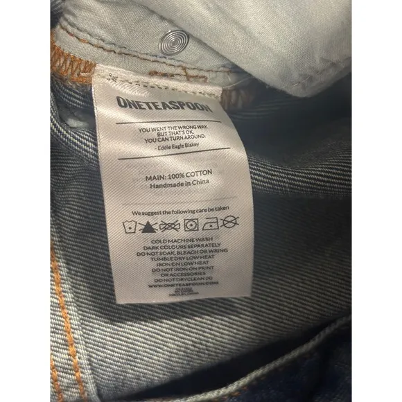 One Teaspoon NWT Bandits Low Waist Denim Shorts Moon Size 31 MSRP$110
