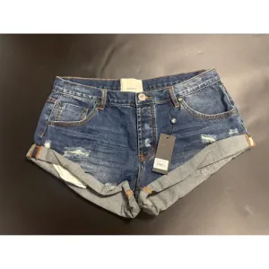 One Teaspoon NWT Bandits Low Waist Denim Shorts Moon Size 31 MSRP$110