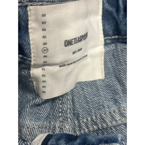 One Teaspoon NWT Legends High Waist Mom Fit Denim Shorts Salty Dog Sz27 MSRP$130