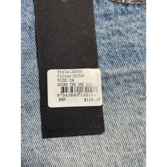 One Teaspoon NWT The One High Waist Cheeky Denim Shorts  Ocean Size 28 MSRP $110