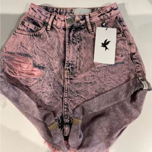 ONE TEASPOON Pink Pistol Bandits High Waist Denim Shorts