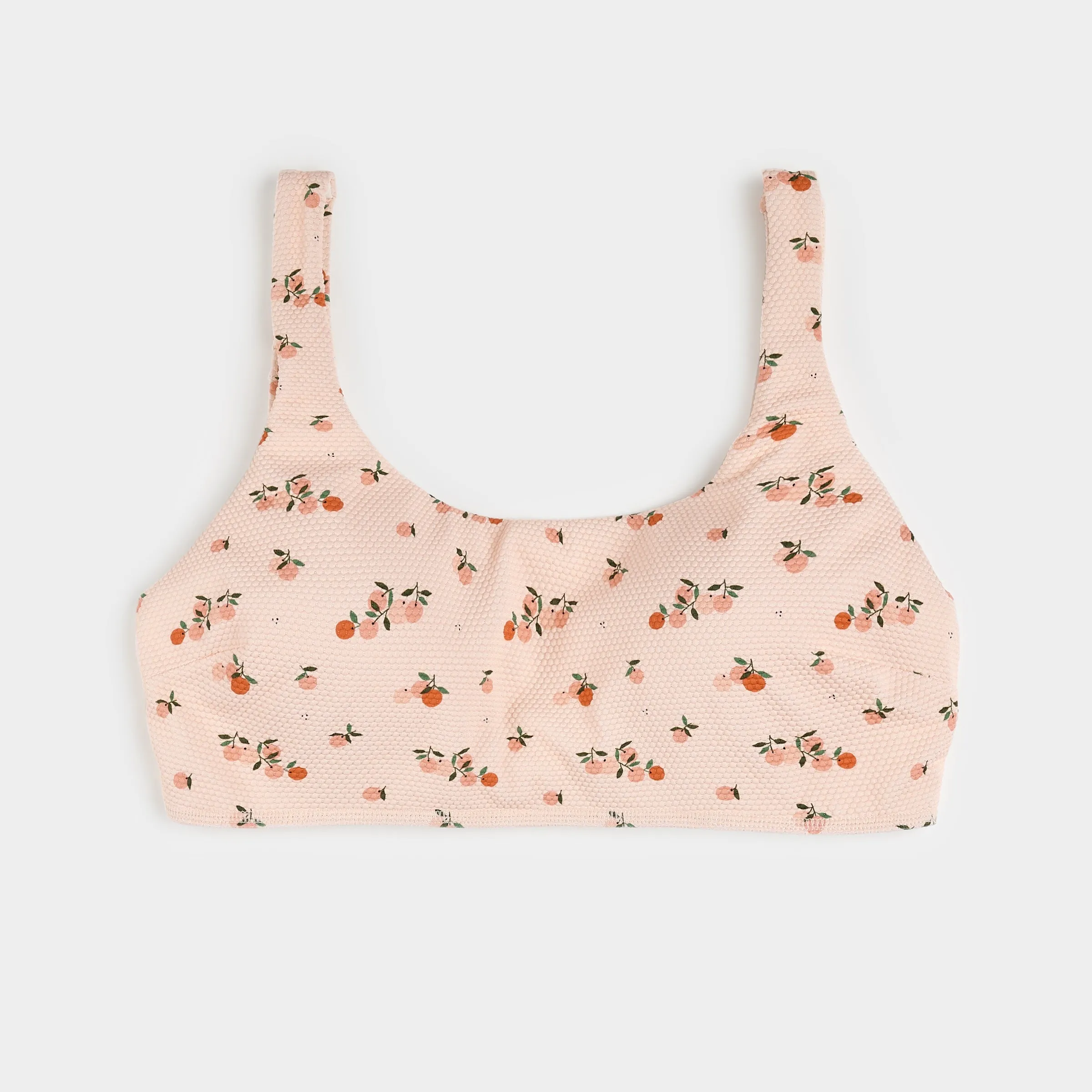 Oranges Print on Crème Tan Women's Bikini Top