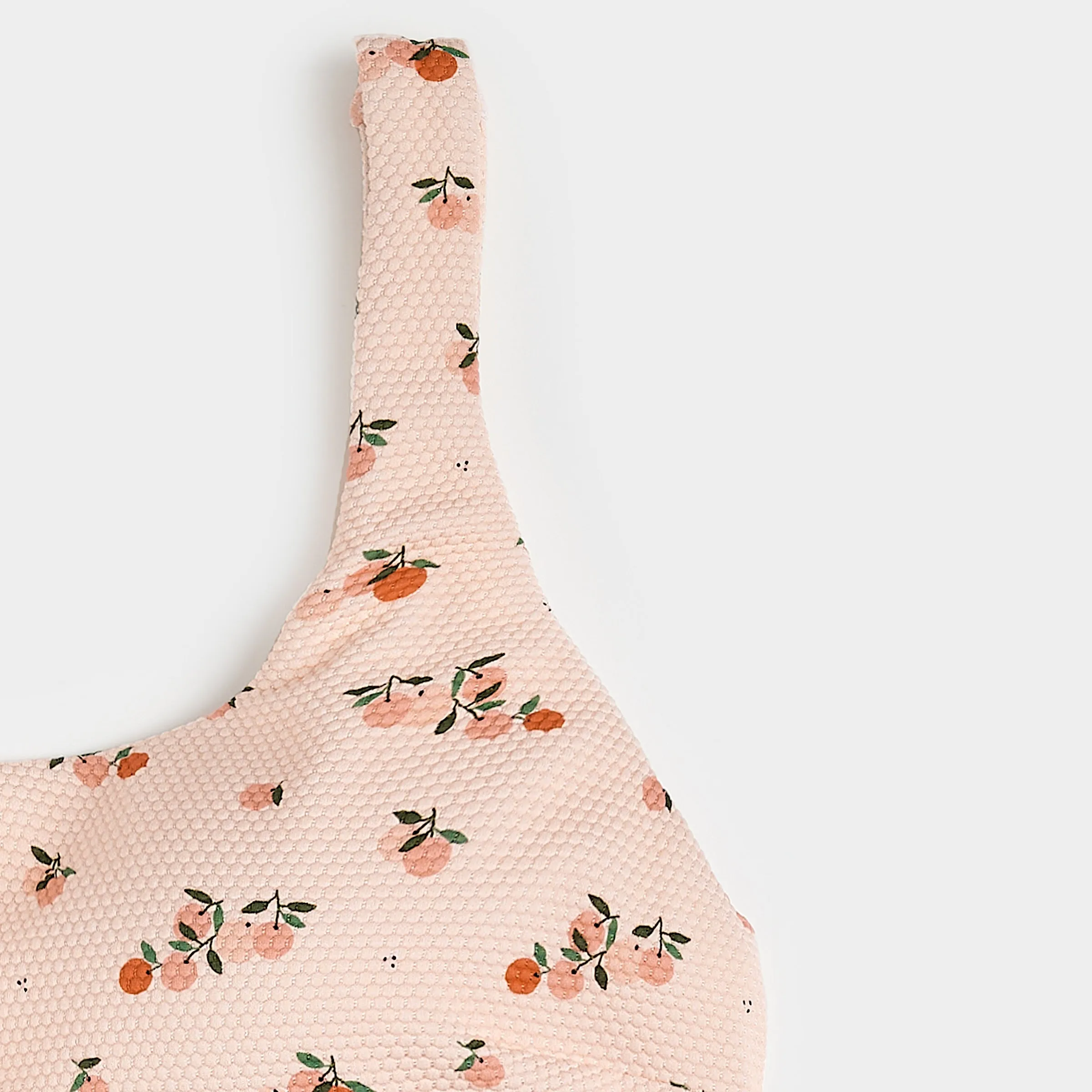 Oranges Print on Crème Tan Women's Bikini Top
