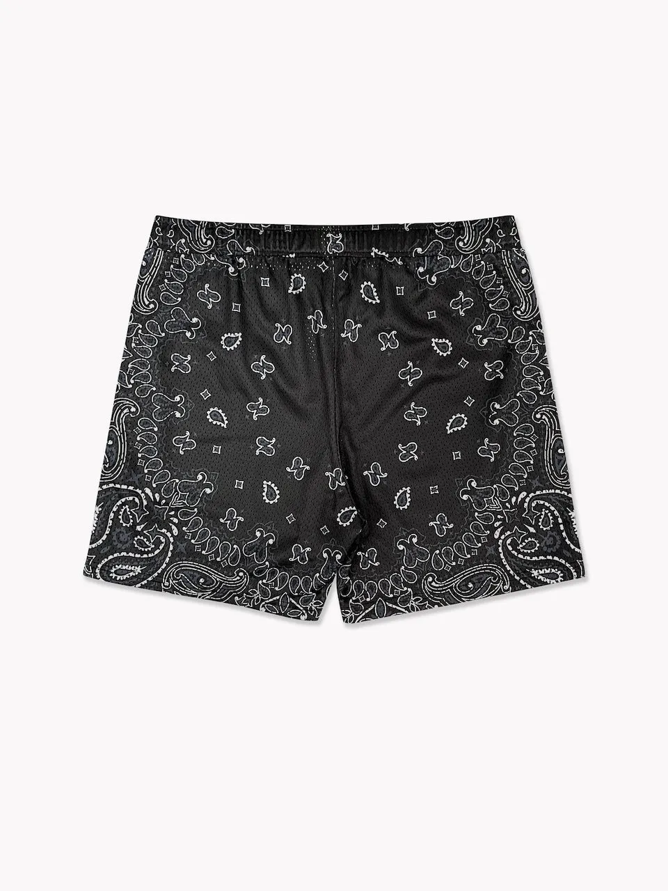 Paisley Mesh Shorts-Black