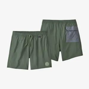 Patagonia Men's Hydropeak Volley Shorts- 16 in.- Peak Protector Badge: Hemlock Green