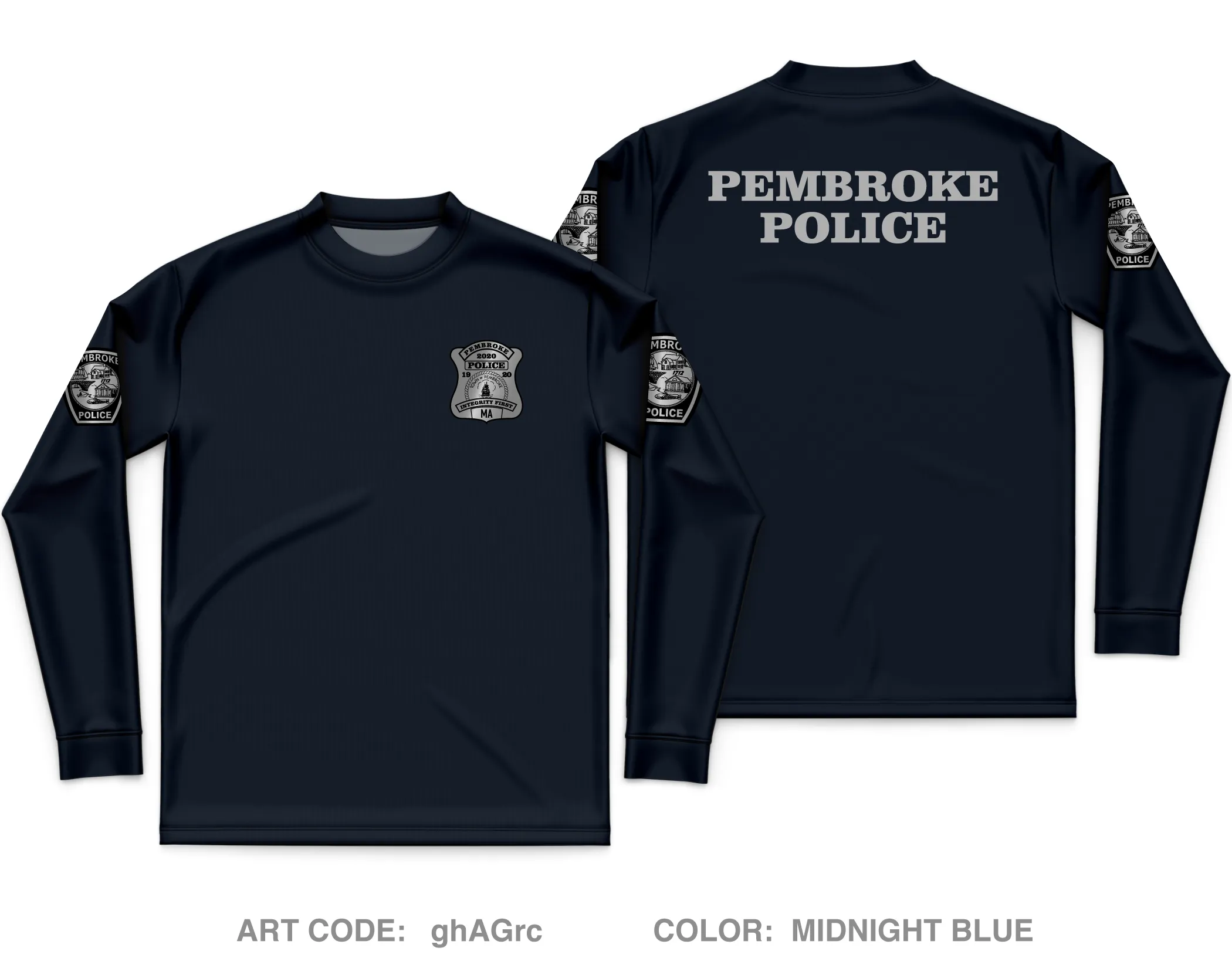 Pembroke Police Department Core Men's LS Performance Tee - ghAGrc