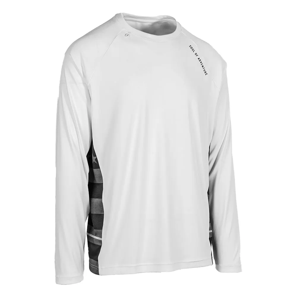 Performance Long Sleeve Shirt | Blackout American Flag | Tuna Attack