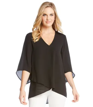 Petite Size Bracelet Sleeve Asymmetric Top