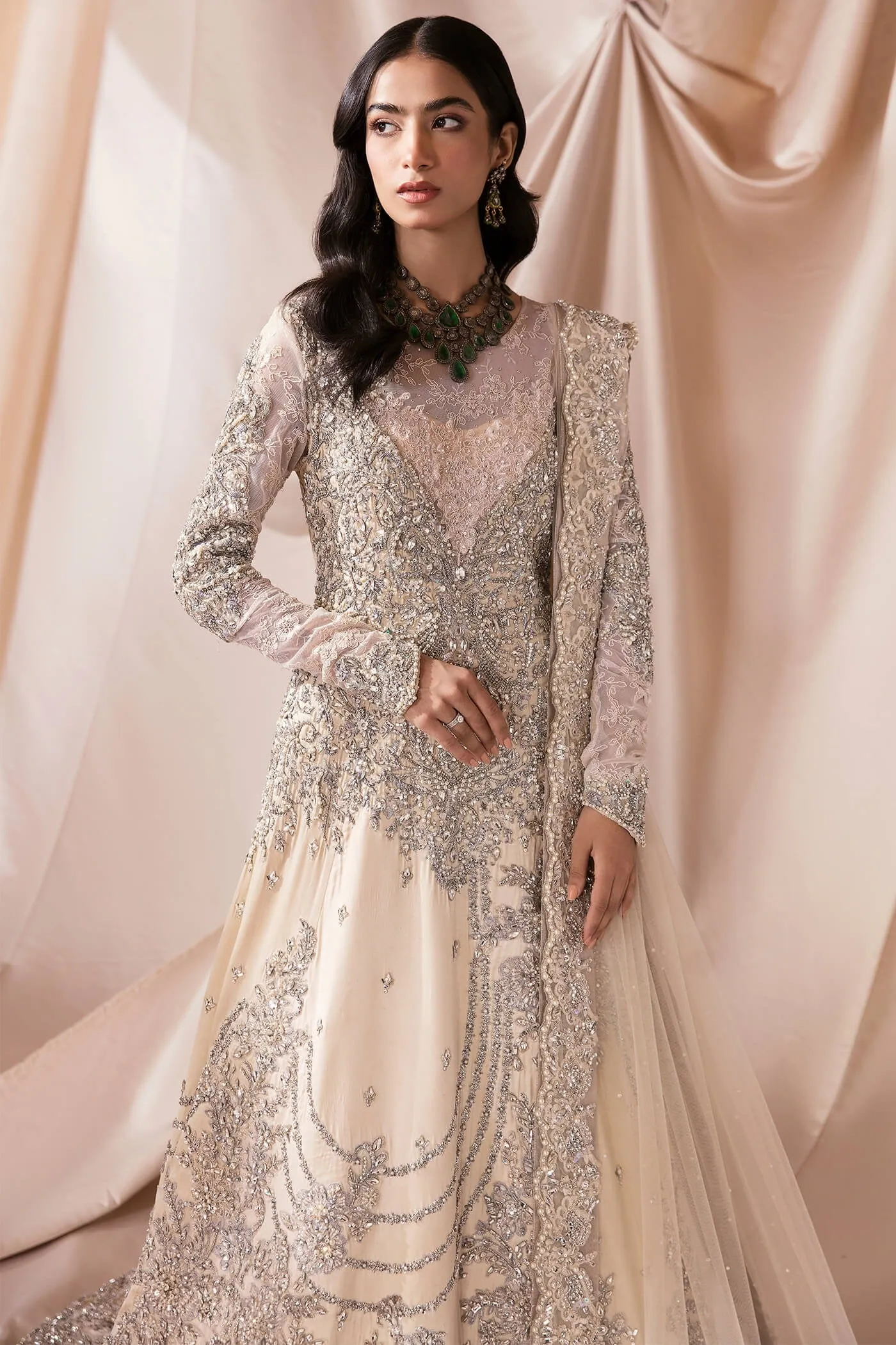 Pink Tissue Fabric Lehenga Pakistani Wedding Dresses