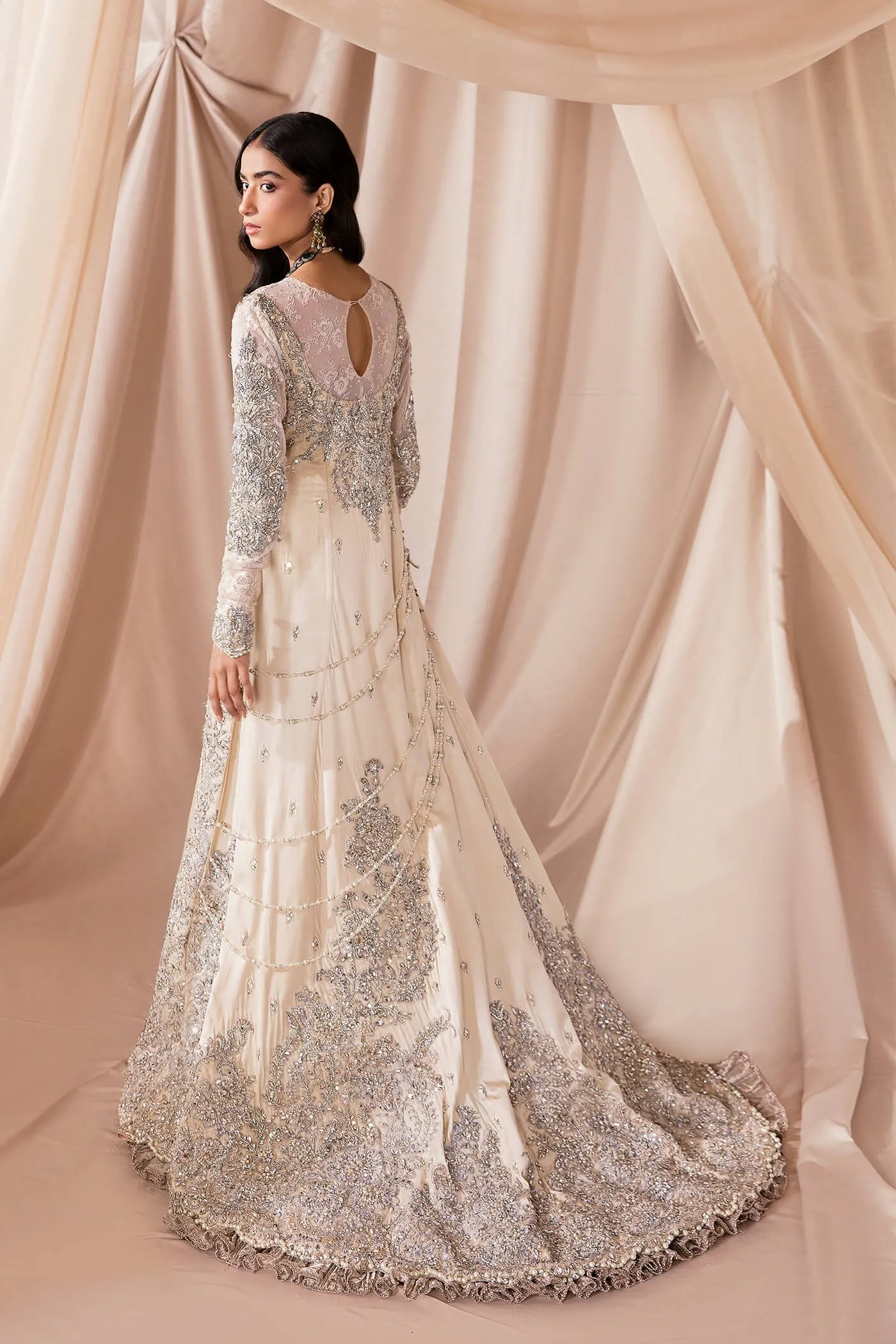 Pink Tissue Fabric Lehenga Pakistani Wedding Dresses