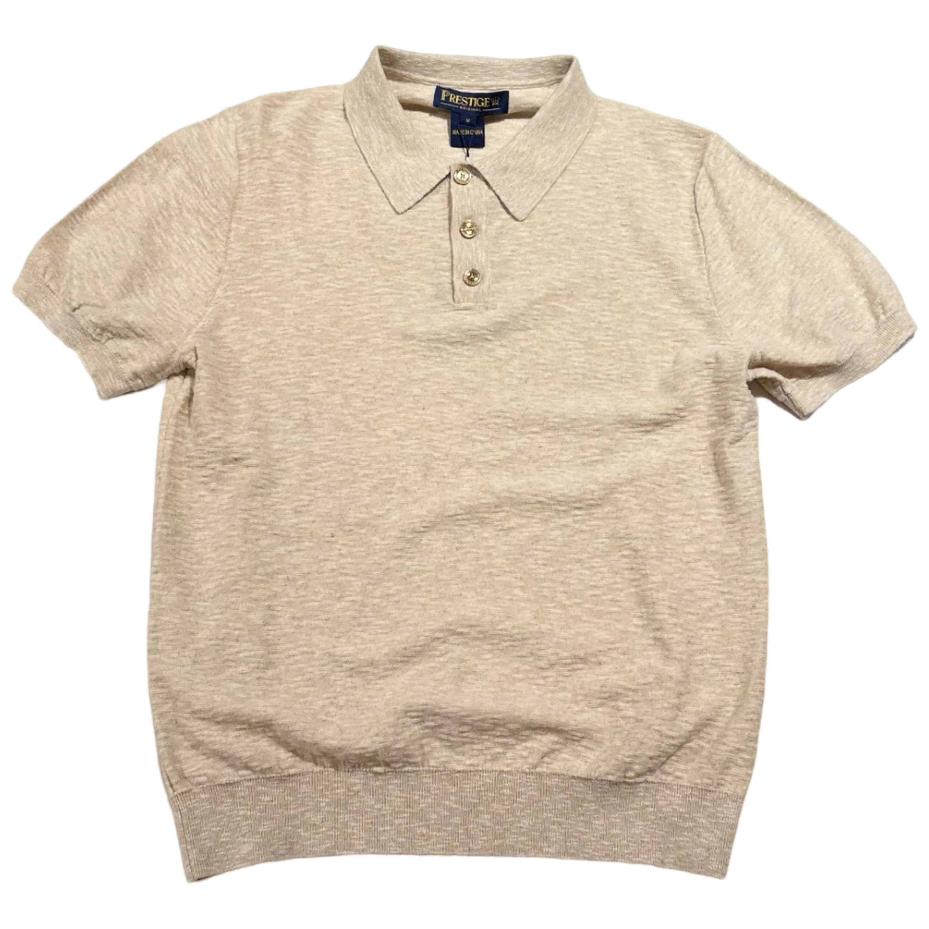 Prestige Oatmeal Textured Knit Polo