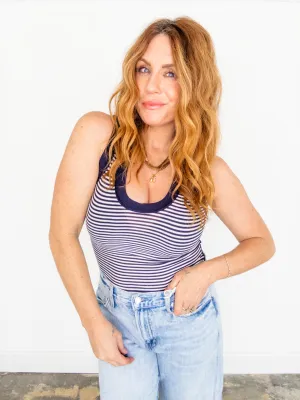 Project Social T Hits Different Striped Tank