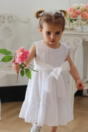 "Addison" White Broderie Anglaise Dress