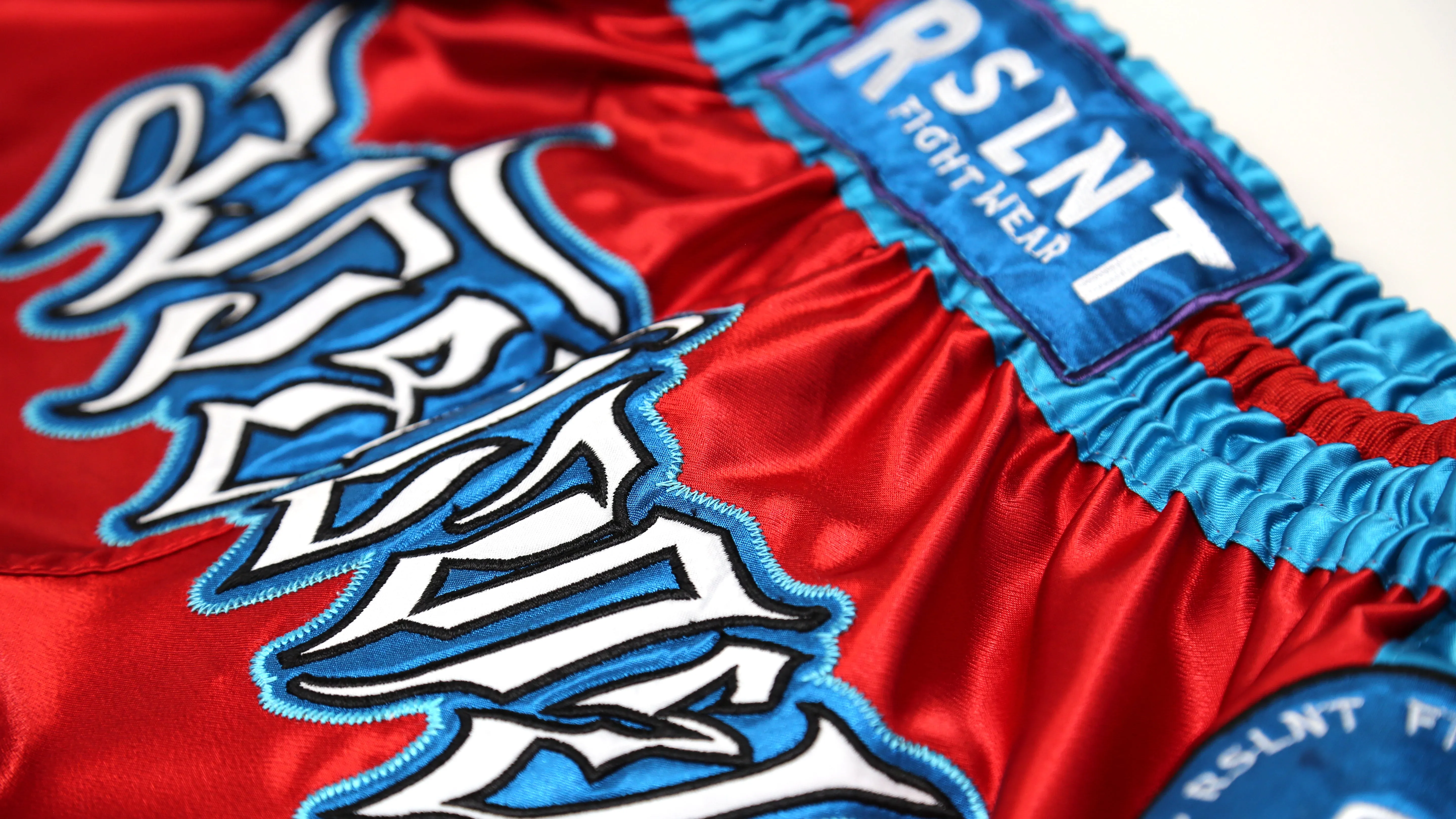 "Element" Muay Thai Shorts (Red/Baby Blue)