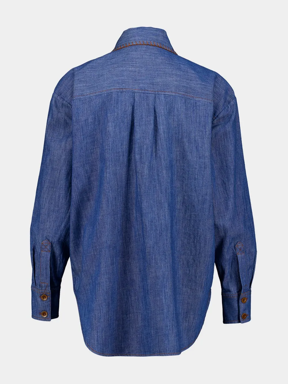 Railway Blue Ascension Oversized Denim Shirt