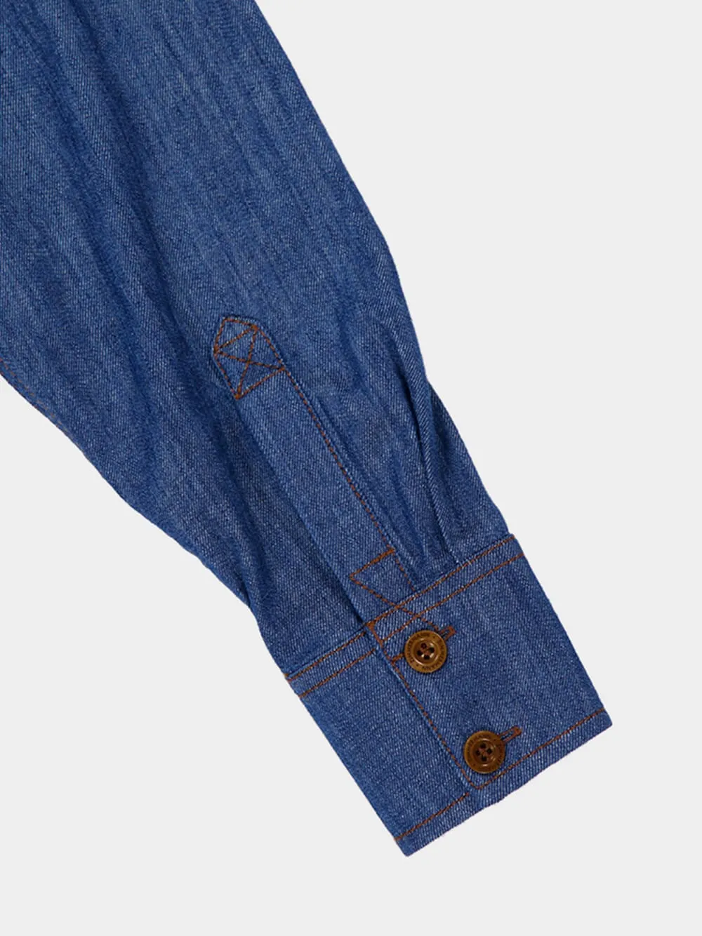 Railway Blue Ascension Oversized Denim Shirt