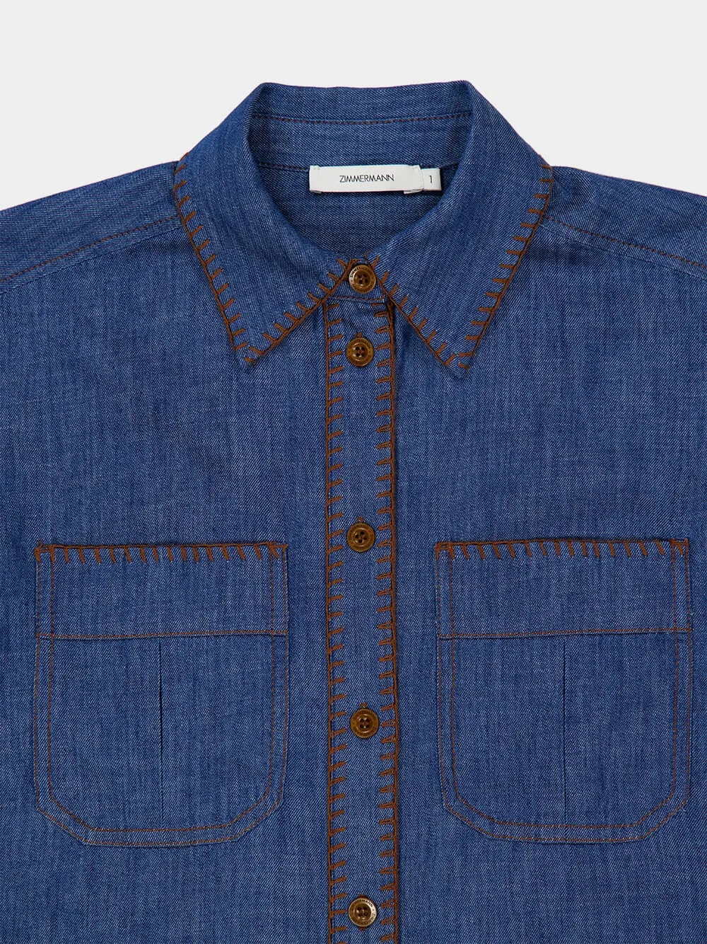 Railway Blue Ascension Oversized Denim Shirt