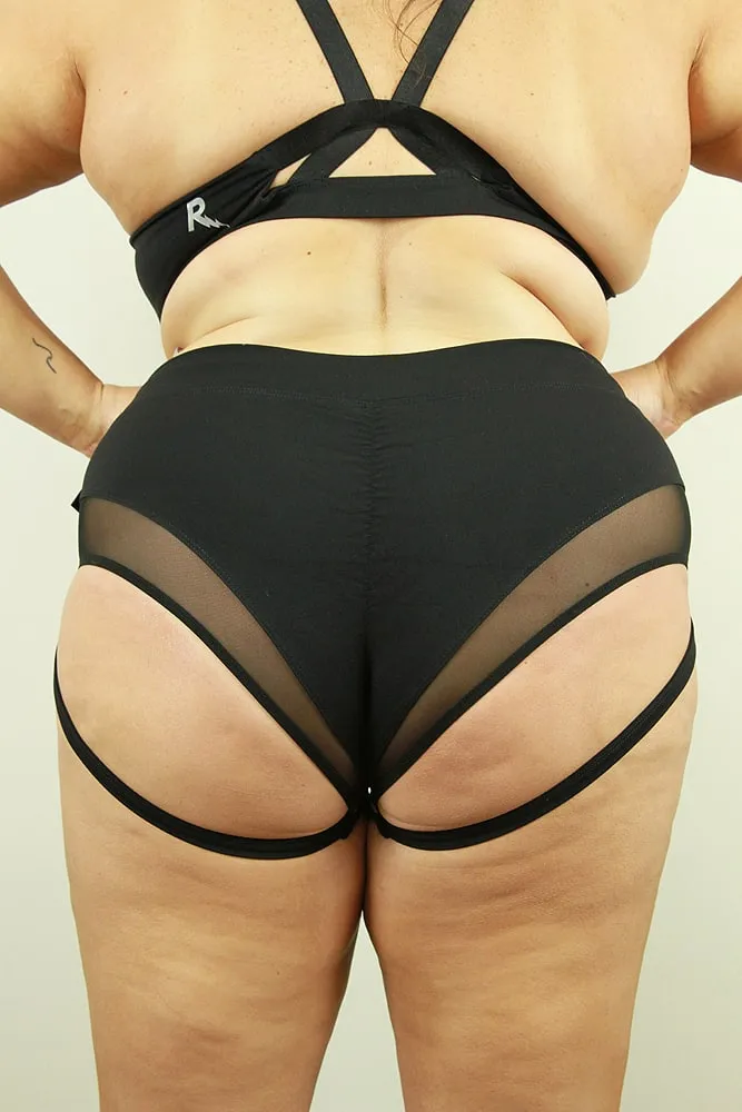 Rarr Maddox Low Waist Garter Short - Black