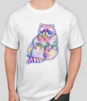Rascal Raccoon Cotton T-Shirt - Designed by Sadie Rothenberg (White)