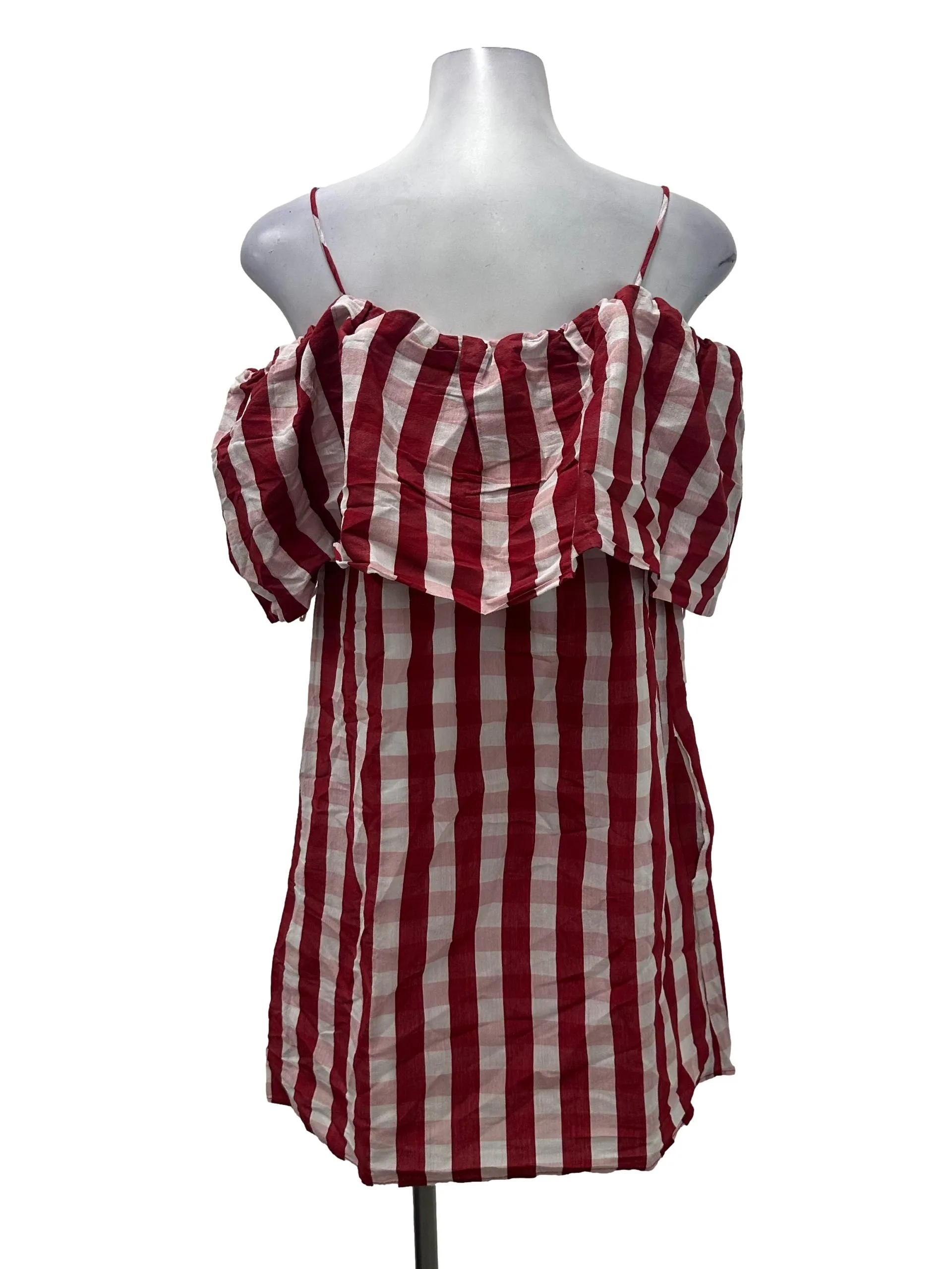 Red Gingham Layered Dress