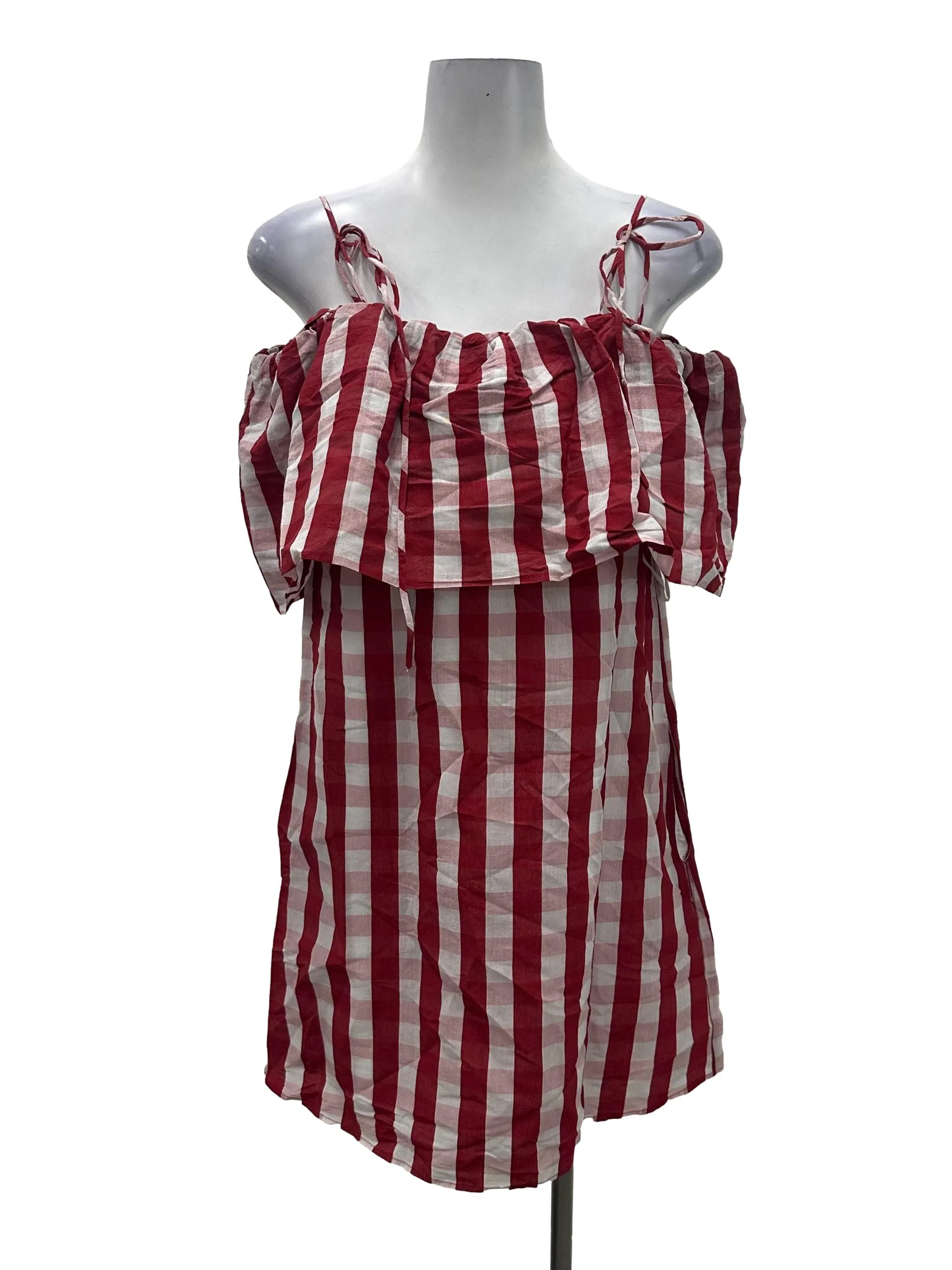 Red Gingham Layered Dress