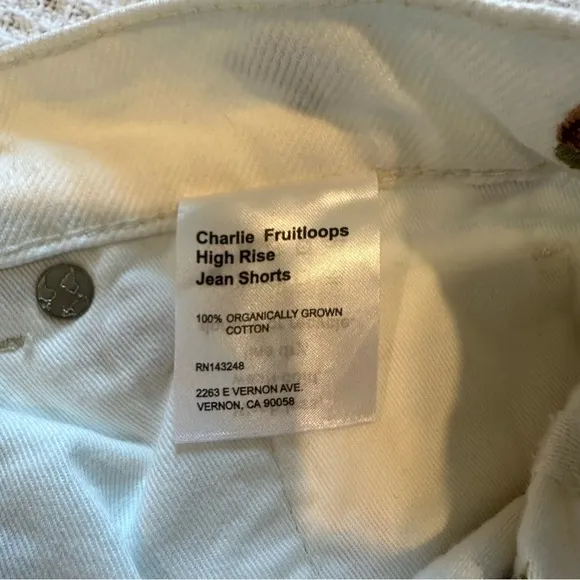 Reformation Charlie Fruitloops High Rise Jean Shorts size 30
