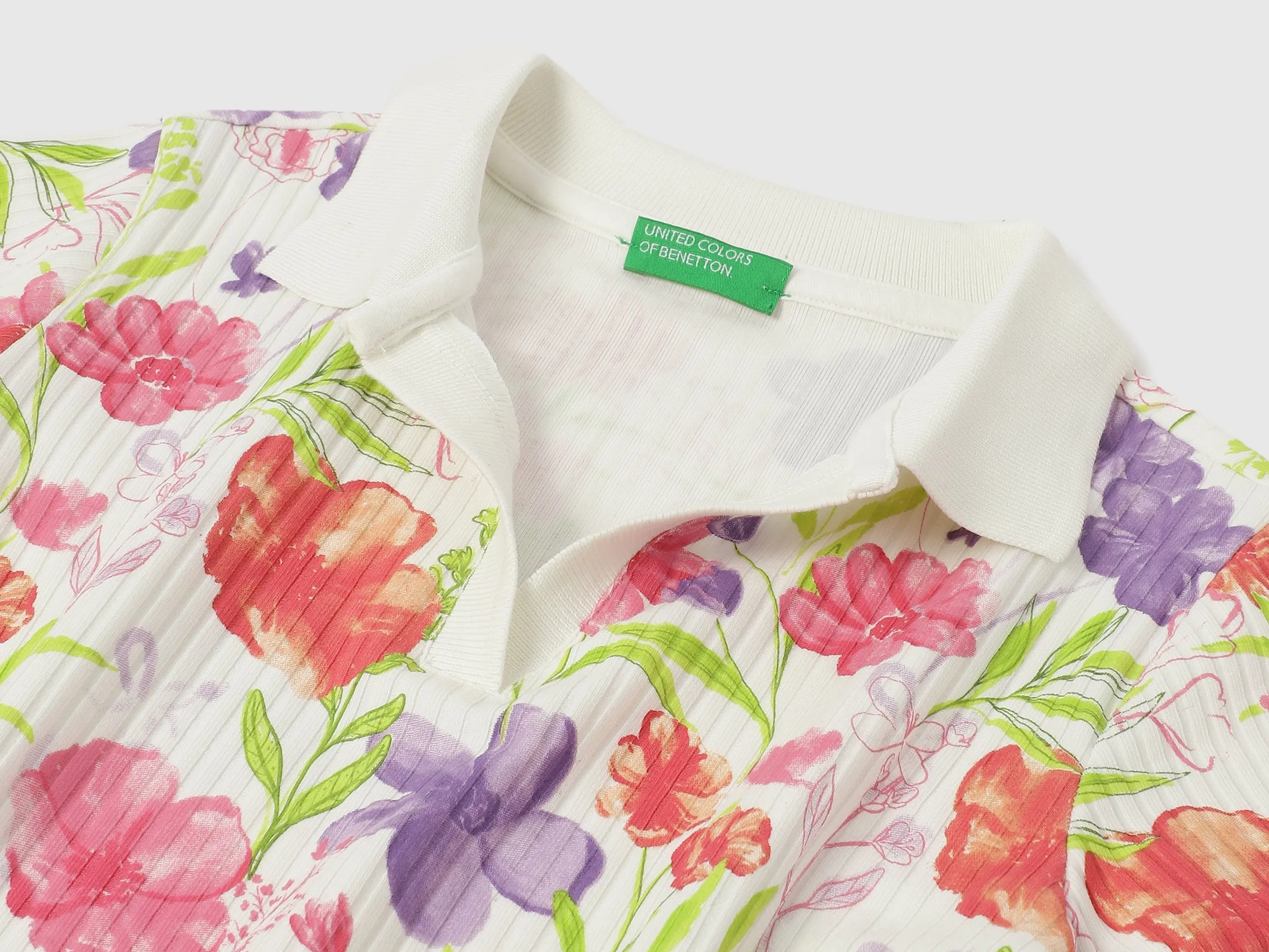 Regular Fit Polo Neck Floral Print Dresses