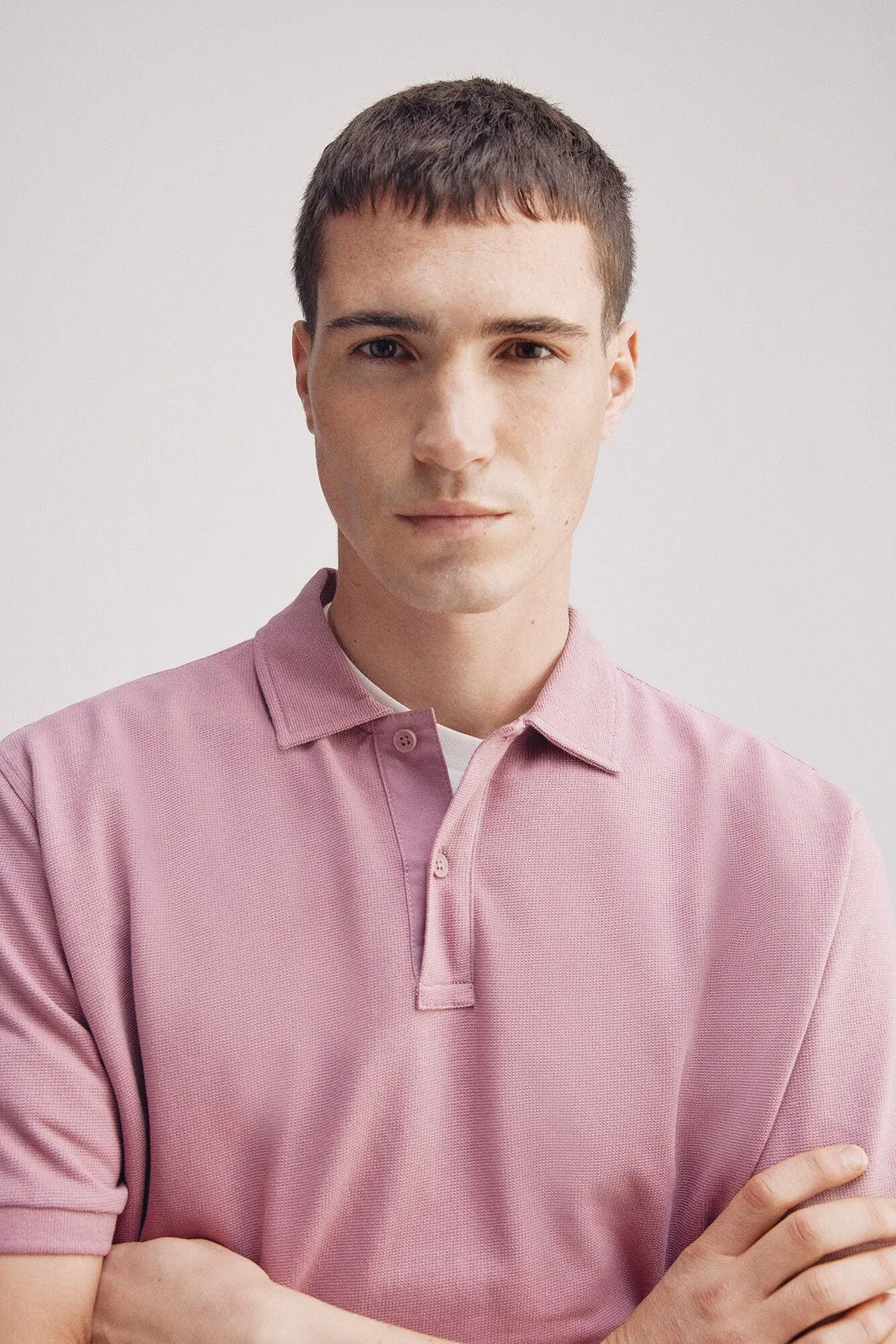Regular Fit Structured Polo - Orange
