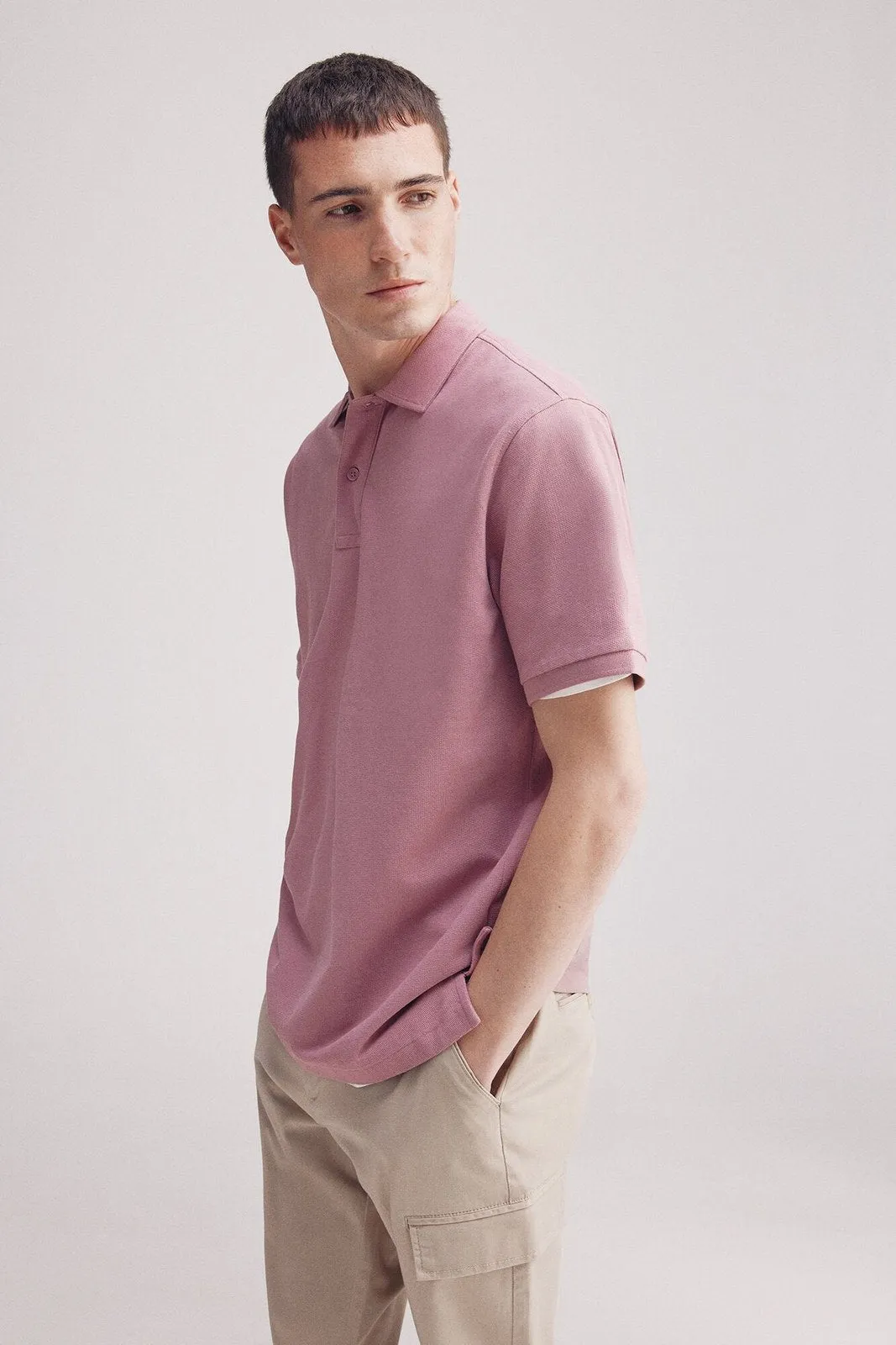 Regular Fit Structured Polo - Orange