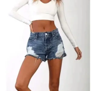 Revice Malibu Denim Distressed Jean High Waist Cutoffs Shorts Size 25 NWT