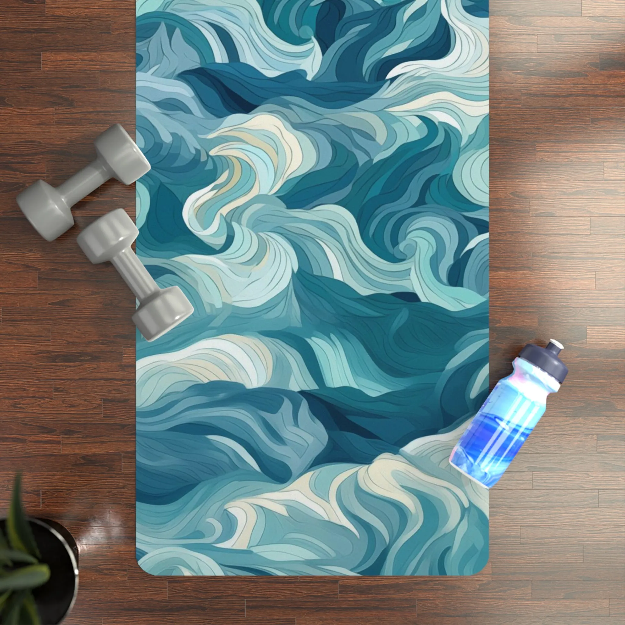 Rubber Yoga Mat- Drew Florence Oceanwaves