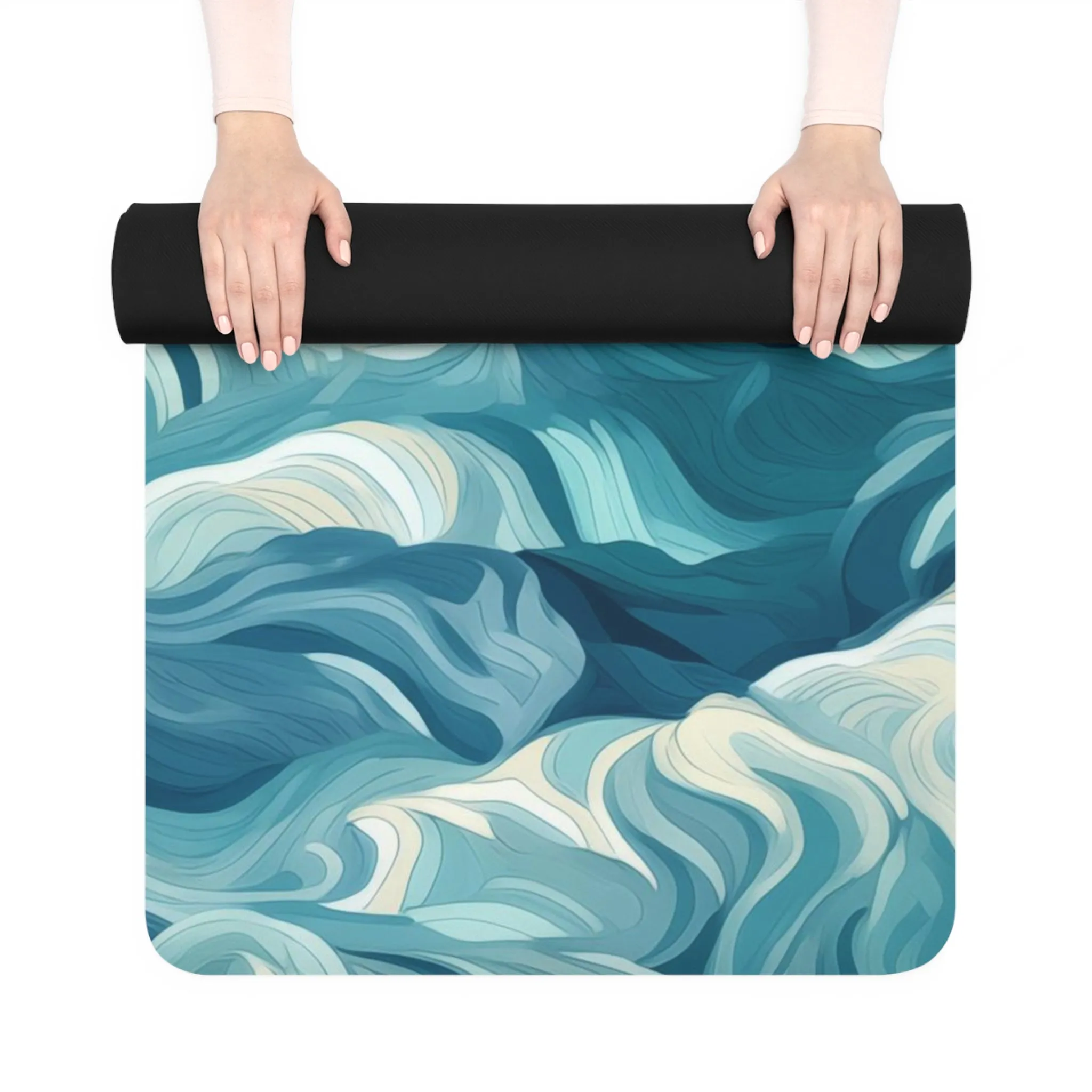 Rubber Yoga Mat- Drew Florence Oceanwaves