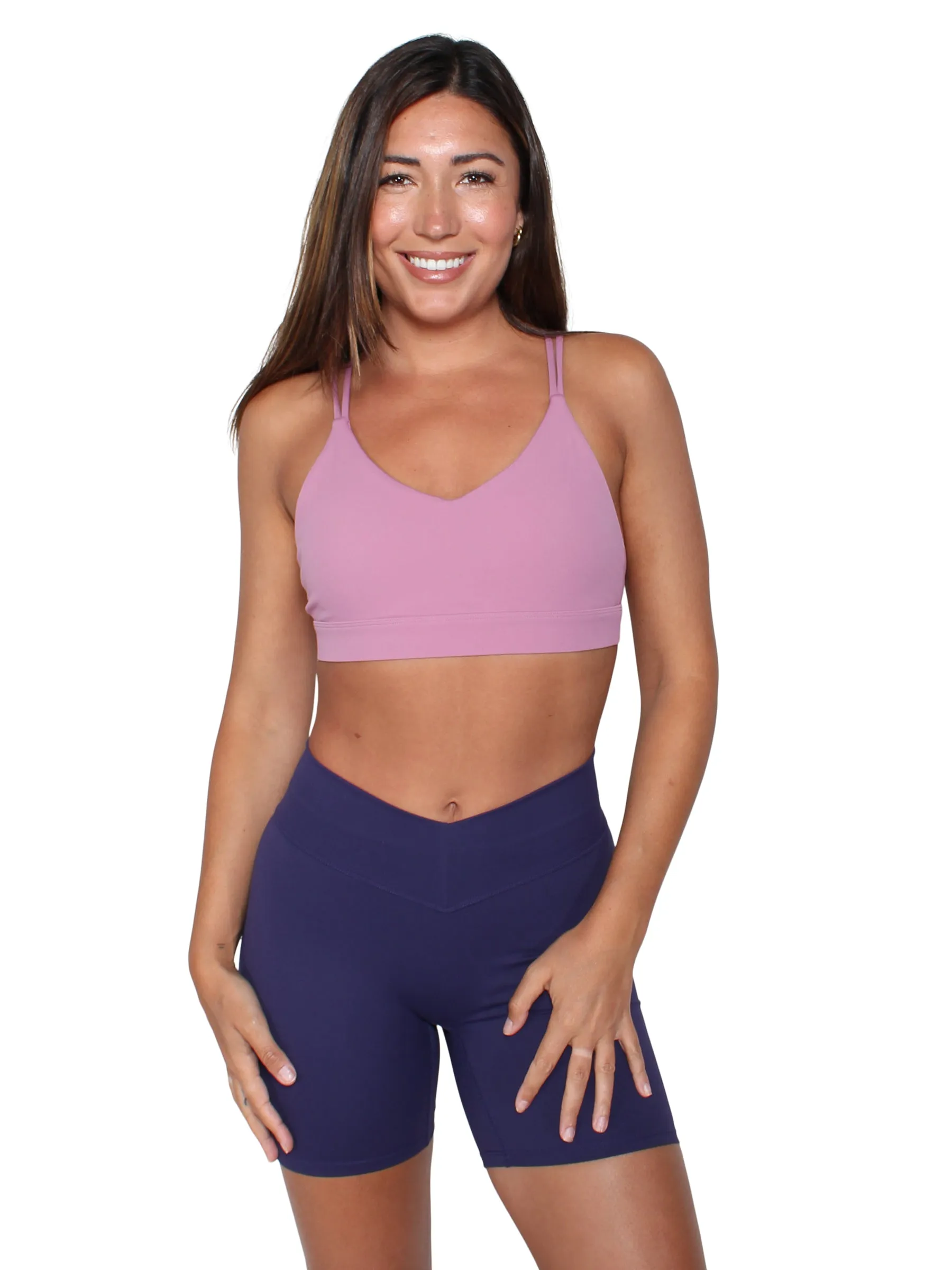 Ruched Back V Shorts - Navy