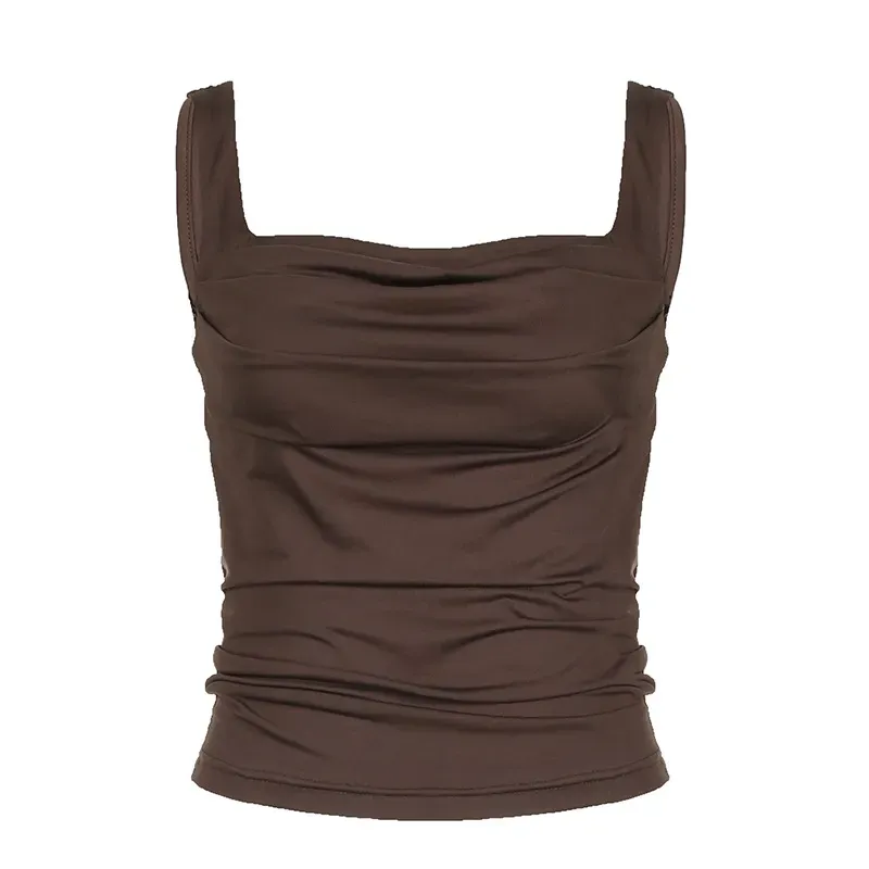 Ruched Romance Square Neck Tank Top